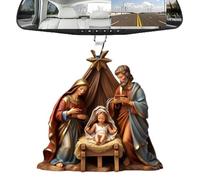 Adornos para belén de Navidad, placas de belén de árbol de Navidad, colgantes de belén acrílico, decoraciones cristianas, decoración religiosa para fiestas | Historia del nacimiento de Jesús - Para