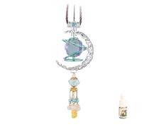 Adornos para coche, adornos de cristal hechos a mano para ventanas, colgantes de aromaterapia solar, accesorios de cristal curativo, adornos para espejos retrovisores Guardián, Amor(Blue)
