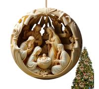 Adornos para el belén, colgante de belén acrílico 2D - Adornos para el árbol de Navidad - Para vacaciones de invierno Celebración Pascua Fiesta Casa Iglesia Coche Mochila