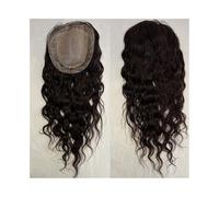 Adornos para el cabello Hair Toppers for Women, 12x13CM Large Silk Base with PU Around Human Hair Toppers Hairpieces, 8-22" Long Loose Wave European Virgin Hair Toppers Adornos de peluca para cabello