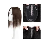 Adornos para el cabello para mujeres Adornos de cabello humano liso for mujeres 13 × 14 CM Adornos de cabello invisibles atados a mano de área grande con base de encaje, clips en piezas de cabello Rem