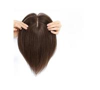 Adornos para el cabello para mujeres Postizos for el cabello for mujeres, cabello humano real, 10/12" de cabello virgen brasileño, 10 x 12 cm, base de seda, clips en piezas de cabello liso for aumenta