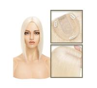 Adornos para el cabello para mujeres Topper de cabello humano de 6-18 pulgadas for mujeres, cabello humano real sin flequillo 10 * 12 CM Base de seda de inyección Adorno de cabello Clip en extensiones
