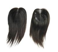 Adornos para el cabello para mujeres Topper de cabello humano liso, 9x14cm/13x15cm, postizo con base de encaje suizo negro, clip de 8-14", adornos de cabello Remy europeos for mujeres con pérdida de c