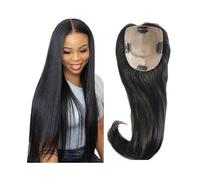 Adornos para el cabello Postizos de pelo de 8 a 22 pulgadas for mujeres con cabello fino, cabello virgen malasio sedoso y liso de 5 x 5 pulgadas con base de encaje suizo transpirable y 4 clips Adornos