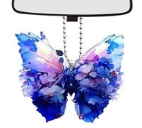 Adornos para el hogar, Coche, Espejo retrovisor | Árbol de Mariposas - Brillantina 2D, arcoíris Volador, retrovisor para Mujer, Adulta, Estudiante