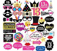 Adornos para Fotos de Sterling James Co. - 40 Piezas - Decoraciones y Suministros Divertidos para Fiesta de Cumpleaños de 13