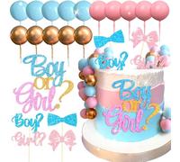 adornos para tarta de gender reveal rosa azul decoración de tarta de niño | adornos para tarta de gender reveal rosa azul decoración de tarta de niño o niña decoracion de pastel con lazo decoracion de