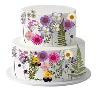 Adornos para tartas de flores silvestres, Flores Secas Decoración, Decoración con temática de flores silvestres, para Decoración de Pasteles, Bautismo de Bebés, Cumpleaños, Bodas