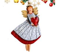 Adornos pequeños de ángel para árbol de Navidad, figura de hierro de ángel, decoración de ángeles, adornos de árbol de Navidad para decoraciones navideñas al aire libre