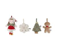 Adornos Rosa Árbol de Navidad - Set de 4 decoraciones blanditas - Little Dutch - Colgantes navideños seguros desde 0 años