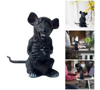Adornos Salon Ensemble de souris effrayantes en latex réaliste pour Halloween, farces effrayantes, accessoires de salle d'évasion (Black, 25x12cm)