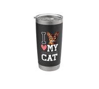 Adoro a mi gato abisinio Vaso térmico de acero inoxidable de doble pared