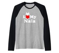 Adoro a mi Nala, dueña de Gatos, Amante de los Gatitos Camiseta Manga Raglan