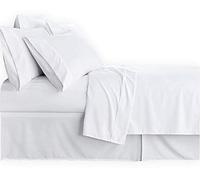 ADP Home - Pack de 6 Und. Sábana Encimera 135 cm, 50/50% POLIALGODÓN, Textil para HOSTELERÍA, Medida: 210x290 cm, Blanca