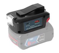 Adp05 Power Source Battery Adapter - Adaptador de luz de trabajo para batería Bosch de 18 V con un par de interfaces de cargador de teléfono USB, con linterna de puerto CC inalámbrico