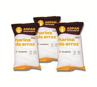 ADPAN Harina de Arroz Sin Gluten | Pack 3 x 500g | Sin Lactosa | Sin Alérgenos | Vegana | Ideal para Rebozados y Salsas | Alimentación Saludable | Dieta Equilibrada