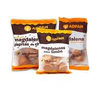 Adpan Pack de Magdalenas Sin Gluten de Sabores Variados. Magdalenas Individuales Tradicionales, Limón y Chocolate. Ideales para Desayuno y Merienda. 24 Unidades