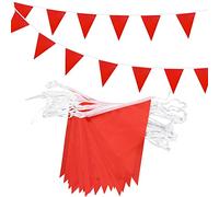 ADQUATOR Banderines triangulares reutilizables de tela de poliéster de 20 m, 52 unidades, para decoración de fiestas en interiores y exteriores