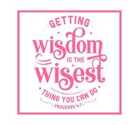 Adquirir sabiduría es lo más sabio que puedes hacer (verso bíblico) Calcomanías de letras 54.6x54.6cm Impermeable Rosa