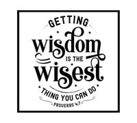 Adquirir sabiduría es lo más sabio que puedes hacer (verso bíblico) Calcomanías de letras 67.2x67.2cm Pintura mural artística Negro