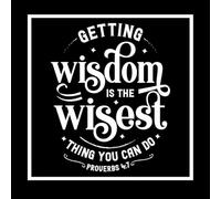 Adquirir sabiduría es lo más sabio que puedes hacer (verso bíblico) Calcomanías de vinilo para murales y paredes 54.6x54.6cm Incluye kit de película de transferencia Blanco