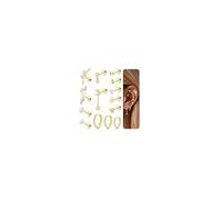 Adramata 12/14Pcs 16G Piercing Oreja Acero Inoxidable Pendientes para Mujer Pendiente Aro Pequeños Hipoalergénico Pendientes Plata Oro Piercing Oreja Cartílago Conch Piercing Helix Piercing Tragus
