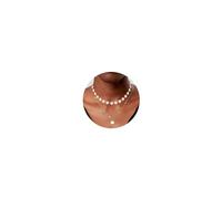 Adramata 2Pcs Collar Mujer Plata/Oro Collar Cadena Chapado en Oro de 16K Collares de Ajustables Choker Mujer Apilables Collares Colgantes de Perla/Cruz/Flor/Corazón