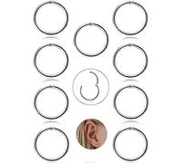 Adramata 9 Piezas 16G Piercing Nariz para Hombres Mujeres, Acero Inoxidable Anillo de aro de Nariz para Mujeres, Cartílago Daith Helix Rook Tragus Body Piercing Jewelry Set,S,8MM