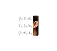ADRAMATA 9Pcs 16G Pendientes Cartílago para Mujer Pendientes de Tuerca para Trago Hélice Concha Pendientes de Rosca Interna Pendientes de CZ Mariposa Luna Oro Plata Pendientes Piercing para Mujer