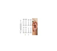 Adramata Moissanite Piercing Oreja Tragus Helix, Piercing Nariz Labret Hipoalergénico Medusa Conch Cartílago Pendientes Moissanite Mujer Hombre, 16G/18G/20G
