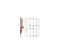 Adramata Piercing Nariz Acero Quirurgico Labret Empuje Sin Rosca Labio CZ Pendiente Pequeño Aro Helix Oro Plata Oreja Tragus