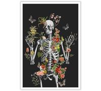 ADRHGCY - Póster laminado de anatomía del sistema esquelético, fisiología humana y anatomía, arte médico moderno, esqueleto nervioso, anatomía, modelo de estudio, impresiones para oficina médica,