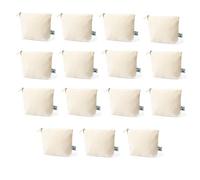 ADRI - 15 Estuches Neceser para Regalar, Bolsa con Cremallera de algodón para Pintar o Personalizar. 23 x 17 x 6 cm. Bolsas Neceser de Viaje (Beig, 15)