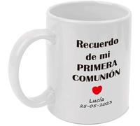 Adri. 15 Tazas personalizadas para comunión. Añade el nombre y la fecha. Regalo Original. Capacidad 350 ml (15 unidades, Diseño recuerdo de mi primera comunión)