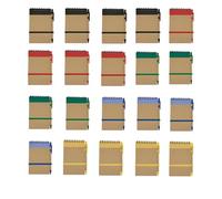 Adri 20 libretas pequeñas a6 de bolsillo con bolígrafo en cartón reciclado a juego, cuaderno con espiral, Portada Rígida, libretita de 70 Hojas lisas ideal para regalos en cumpleaños (20)