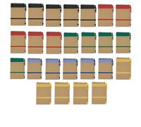 Adri 25 libretas pequeñas a6 de bolsillo con bolígrafo en cartón reciclado a juego, cuaderno con espiral, Portada Rígida, libretita de 70 Hojas lisas ideal para regalos en cumpleaños (25)