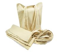 Adri 5 Bolsas de algodon con asas - Bolsa de Tela Para Pintar - 38x42cm 144g/m2 - Tote bag de la compra Asas Largas - para Transportar - Grande reutilizable. (5 Piezas)