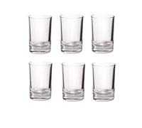 Adri 6 Vasos de Chupito Cristal - Aptos para Lavavajillas - Pack de chupitos de entre 3,4 hasta 6,5 cl de capacidad. (6, 4,3 cl)
