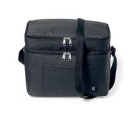 ADRI Bolsa Térmica Porta Alimentos, 15 L, Bolsa Isotérmica para Almuerzo, Nevera de Doble Compartimento, Material PEVA (Negro)