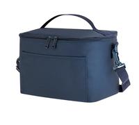 Adri Bolsa Térmica Porta Alimentos, 7 Litros 25 x 18 x 15,5 cm, Mochila Nevera Portátil con Compartimentos, Unisex, Negro (Azul)