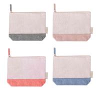 ADRI - Estuche Neceser Bicolor para Detalles, Bolsa con Cremallera de algodón Reciclado para Pintar o Personalizar. 23 x 18 x 8 cm. Bolsas Neceser de Viaje (Variado, 20)