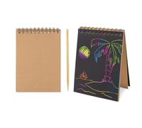 ADRI. Lote 25 Libretas para niñas y niños con papel de rascar arcoiris con lapiz de madera, libretas mágicas para regalos de cumpleaños. Bloc Scratch 8 hojas cada uno