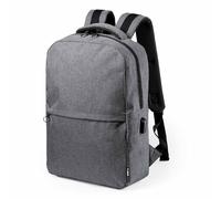 Adri Mochila para Portátil de 15,6 Pulgadas, Puerto USB, Diseño Ligero y Resistente, Unisex, para Trabajo y Viajes (Gris)