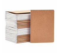 ADRI. Pack 20 Libretas A5 a rayas. Cuadernos de 60 hojas (120 páginas) Blocs de Notas para Suministros de Oficina. Libretas Grapadas con tapa cartón kraft.