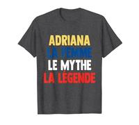 Adriana La Femme Le Mythe Legend Cadeau pour Adriana Camiseta, Hombre, Jaspeado Oscuro, 4XL