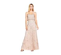 Adrianna Papell Women's Long Beaded Blouson Gown, Taupe/Pink, 12 Vestido, Gris Pardo/Rosa, 44 para Mujer