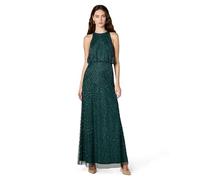 Adrianna Papell Halter Art Deco Beaded Blouson Dress Vestido para ocasión Especial, Esmeralda polvorienta, 46 para Mujer