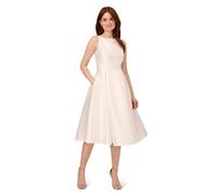Adrianna Papell Sleeveless Tea Length Dress Vestido para ocasión Especial, Marfil, 46 para Mujer
