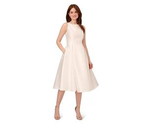 Adrianna Papell Sleeveless Tea Length Dress Vestido para ocasión Especial, Marfil, 46 para Mujer